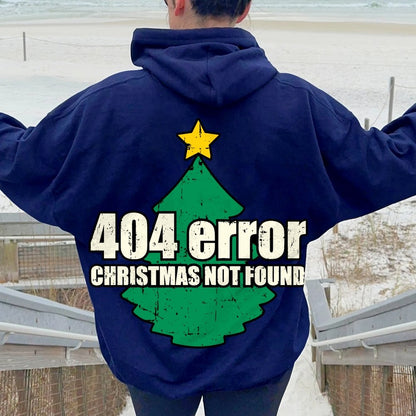 Error 404 Printed Back Cotton Hoodie