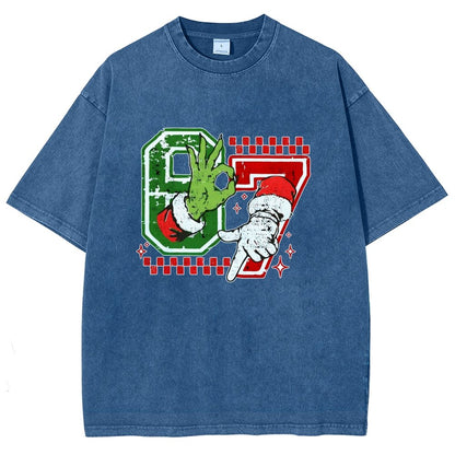 Six Seven 6 7 Christmas Vintage Distressed T-shirt