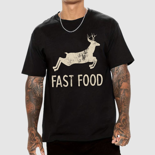 Fast Food Deer Funny Joke Hunting Geek T-Shirt