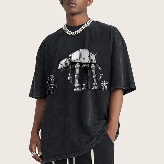 The villain and his adorable steel pet Vintage Distressed T-shirt