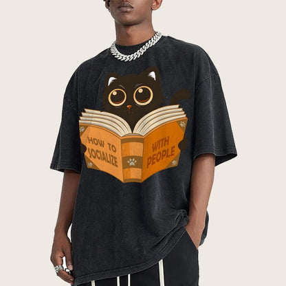 How to socialise with people Vintage Distressed T-shirt