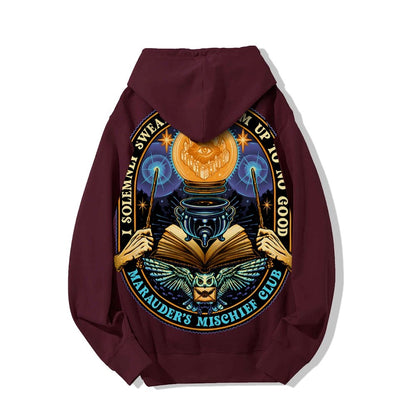 Mischief Club Printed Back Cotton Hoodie