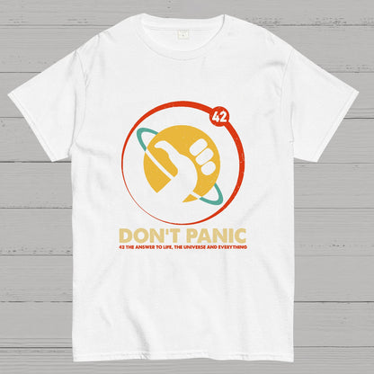 42 Answer to Life Universe Everything Don't Panic Geek T-Shirt