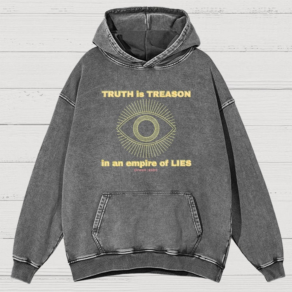 Truth Is Treason In An Empire Of Lies 1984 Vintage Distressed Hoodie