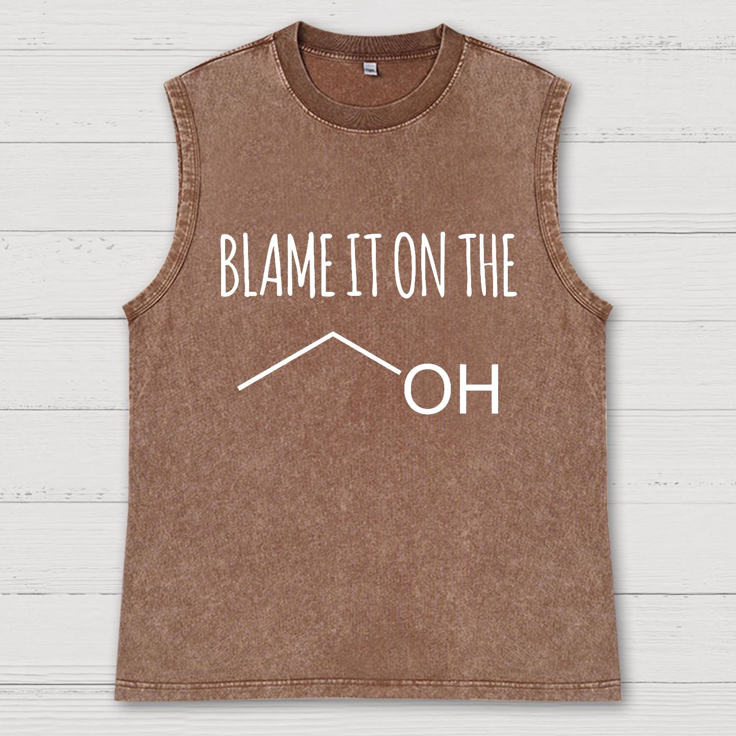 Blame It On The Alcohol Vintage Distressed Washed Tank