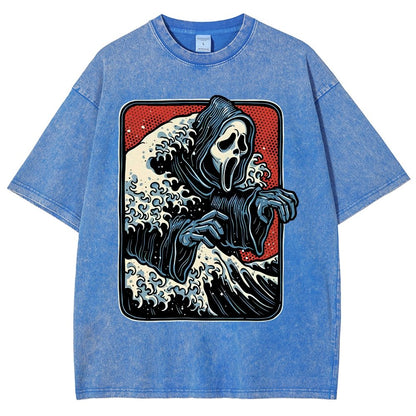 Ghost Wave Vintage Distressed T-shirt