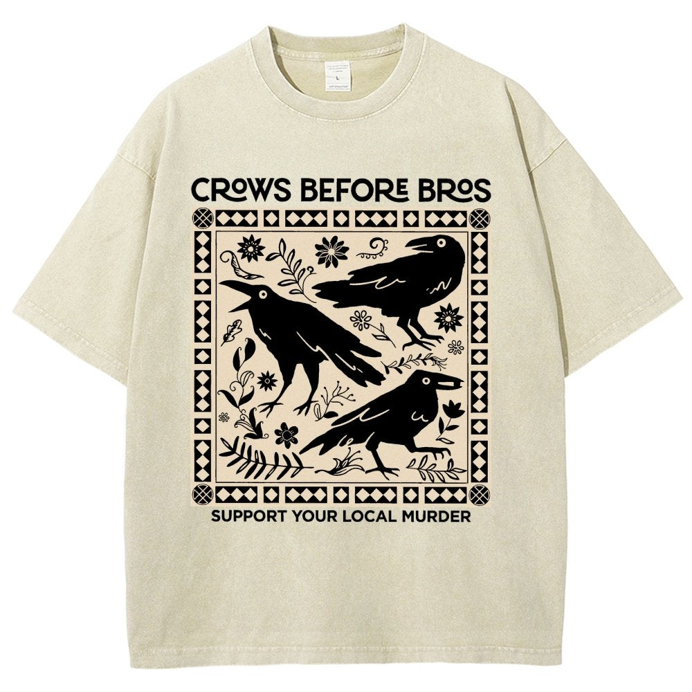 Crows Before Bros Vintage Distressed T-shirt