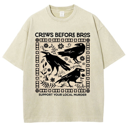 Crows Before Bros Vintage Distressed T-shirt