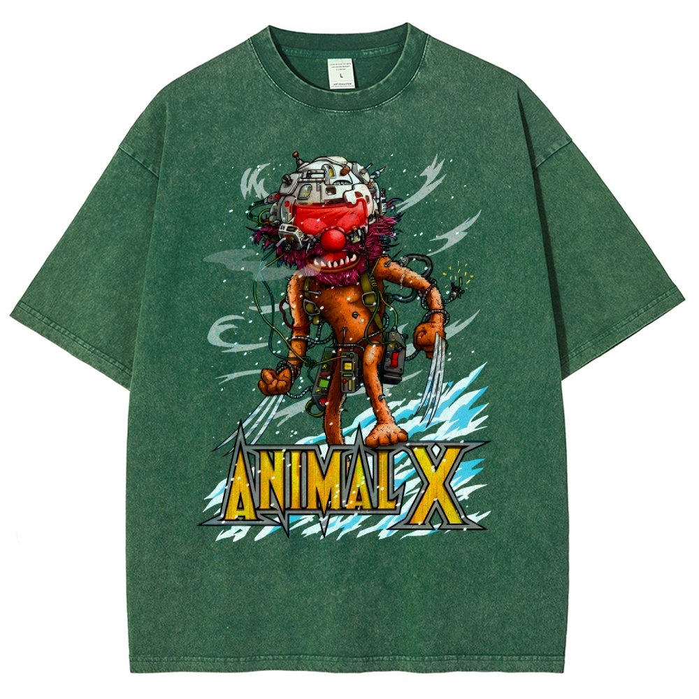 ANIMAL X  Unisex Fit Washed T-Shirt