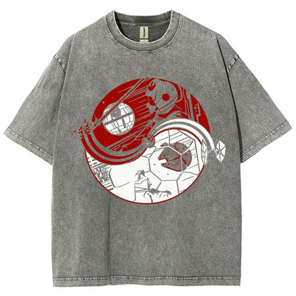 Yin Yang Vintage Distressed T-shirt