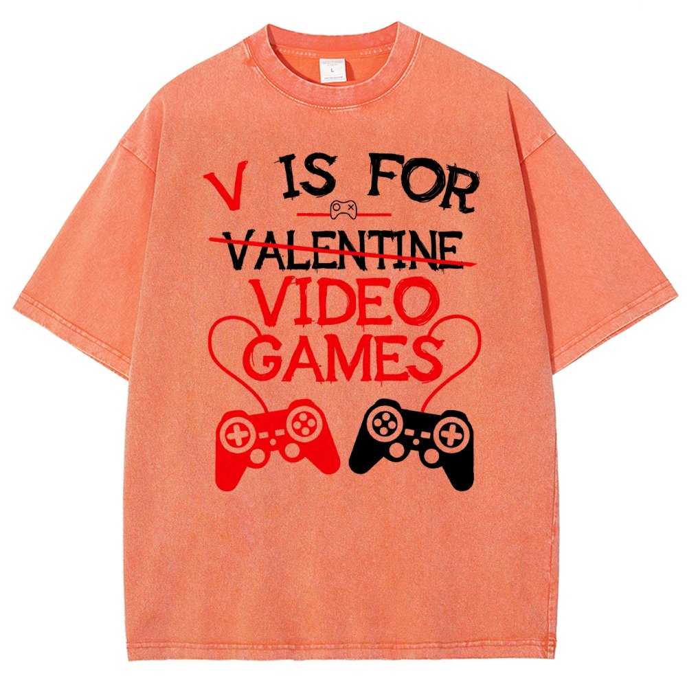 Valentine's Day.Funny Gamer Valentine Nerd Vintage Distressed T-shirt