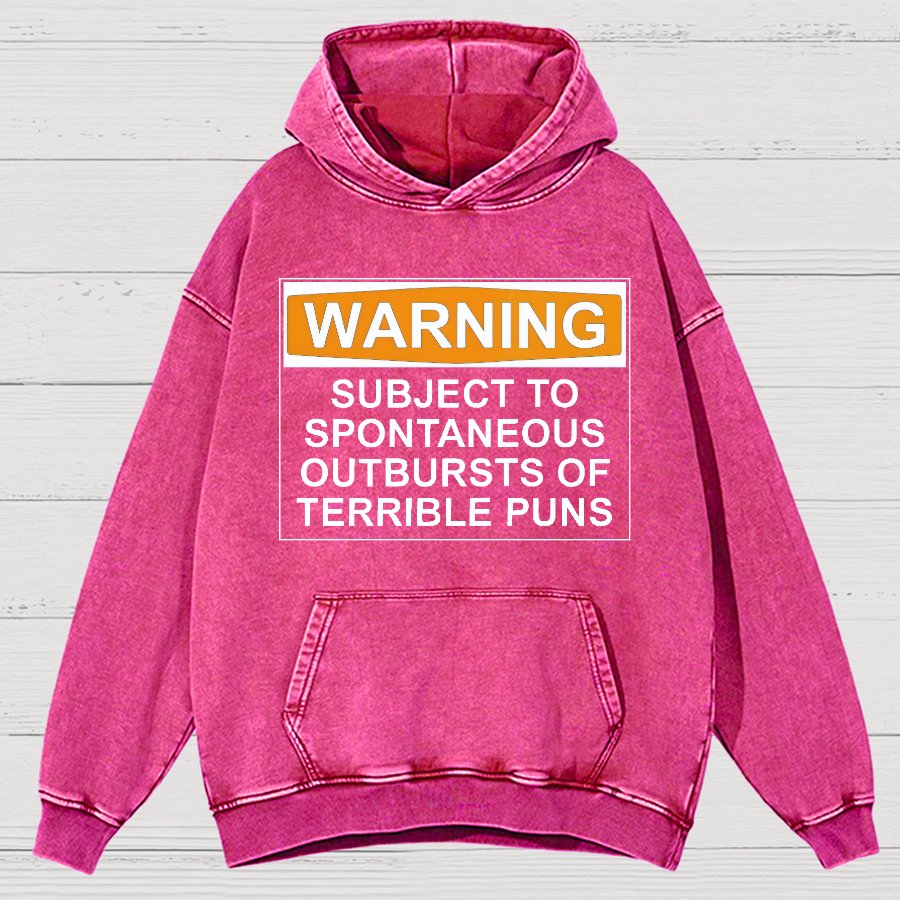 Warning - Terrible Puns!Vintage Distressed Hoodie