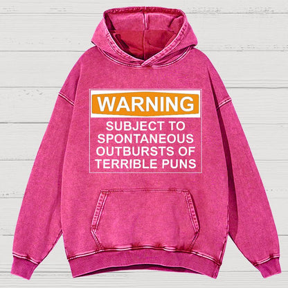 Warning - Terrible Puns!Vintage Distressed Hoodie