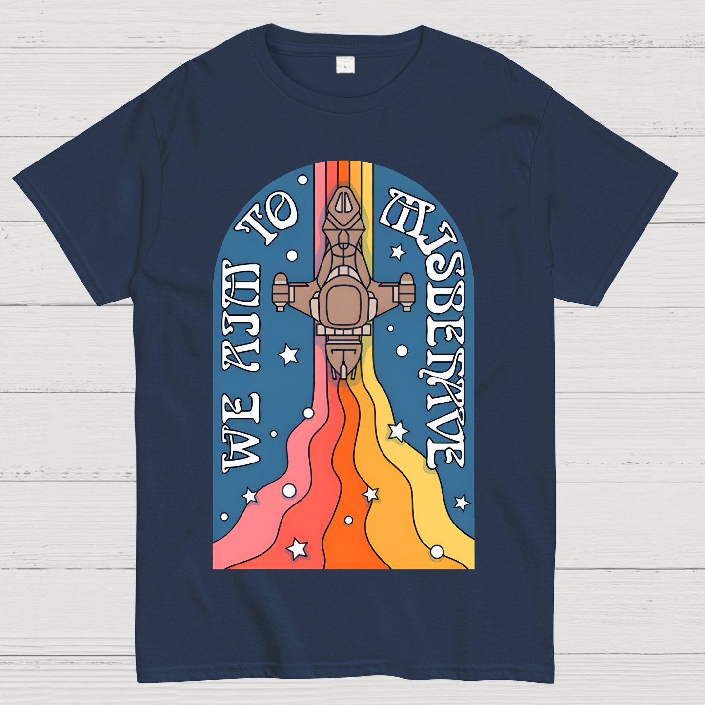 Psychedelic Aim to Misbehave Geek T-Shirt