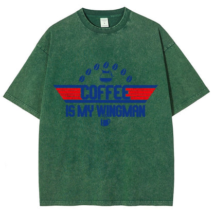 Coffee Is My Wingman Vintage Distressed T-shirt