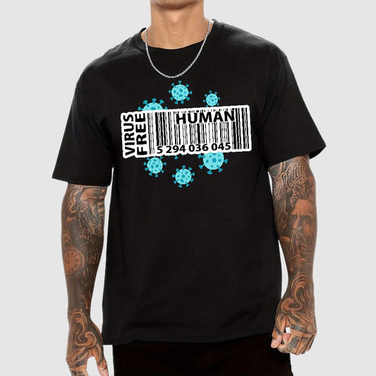 Human virus Bar Code，Funny virus Geek T-Shirt