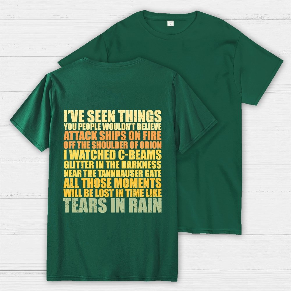 Tears In Rain  Back Printing Geek T-Shirt