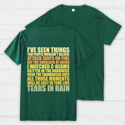 Tears In Rain  Back Printing Geek T-Shirt