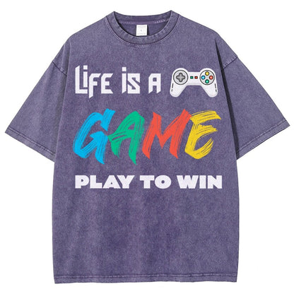 Life Is A Game Play To Win Vintage Distressed T-shirt
