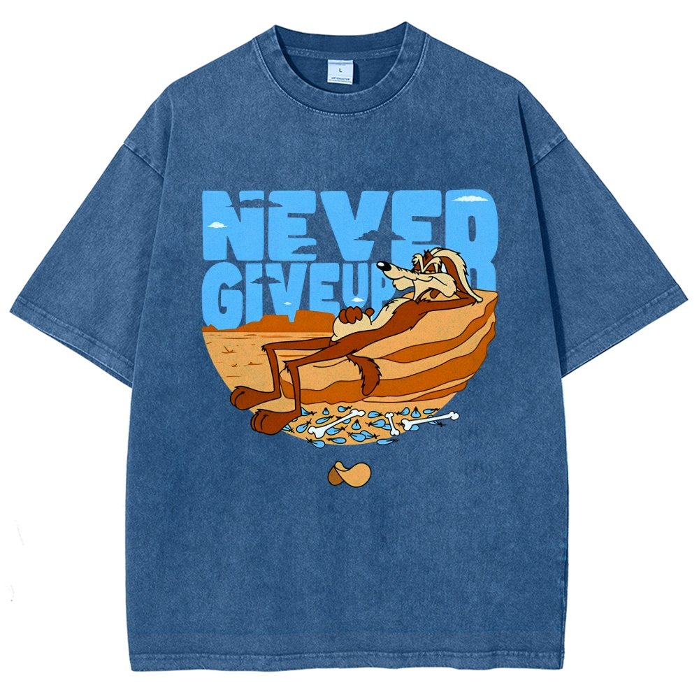 Never Give Up Vintage Distressed T-shirt
