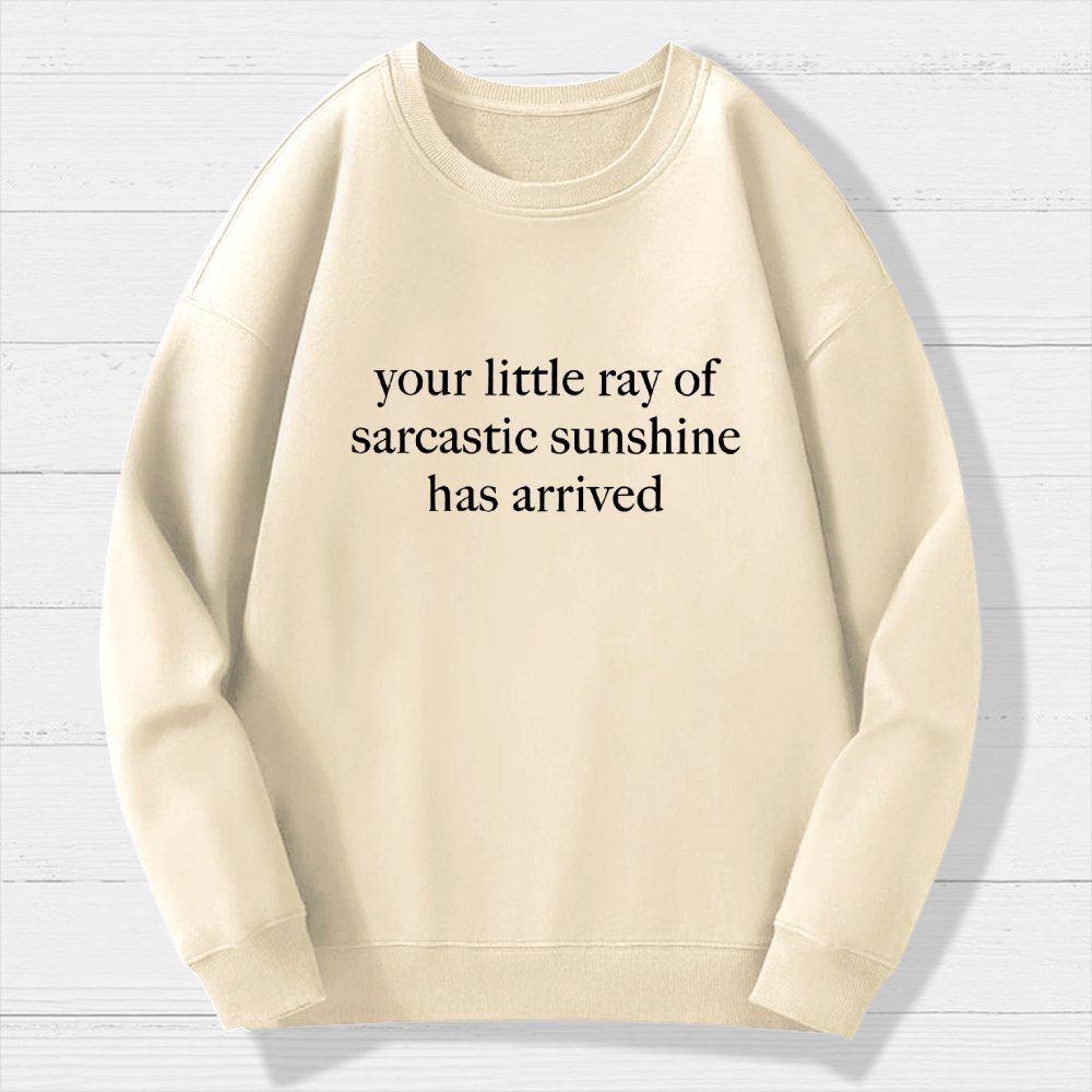 Your Little Ray Of Sarcastic Sunshine Has Arrived Geek Cotton Sweatshirt