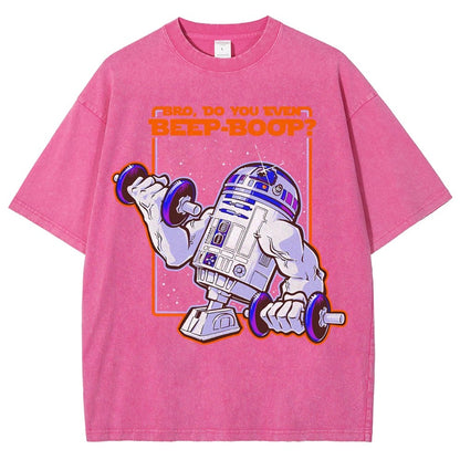 Bro Do You Even Beep-Boop Vintage Distressed T-shirt