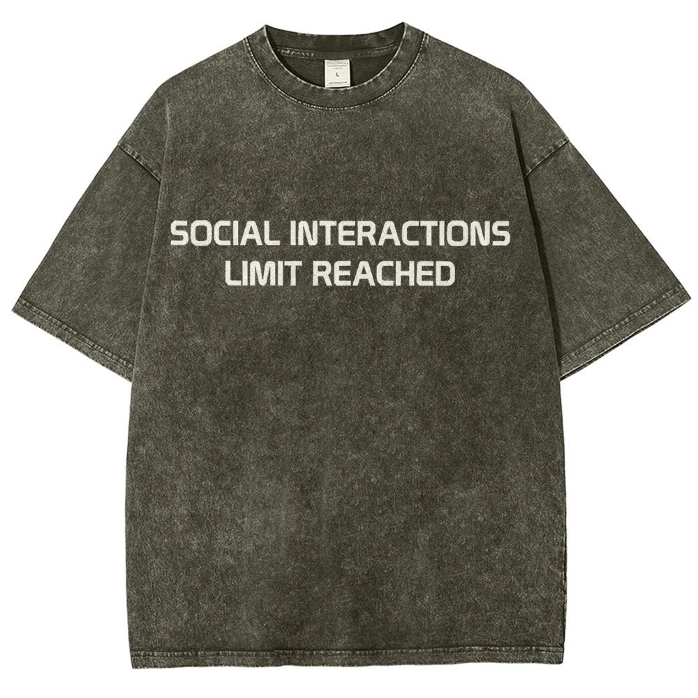 Social Interactions Limit Reached Vintage Distressed T-shirt