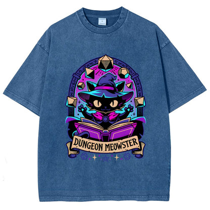 Feline Dungeon Keeper Meowster Vintage Distressed T-shirt