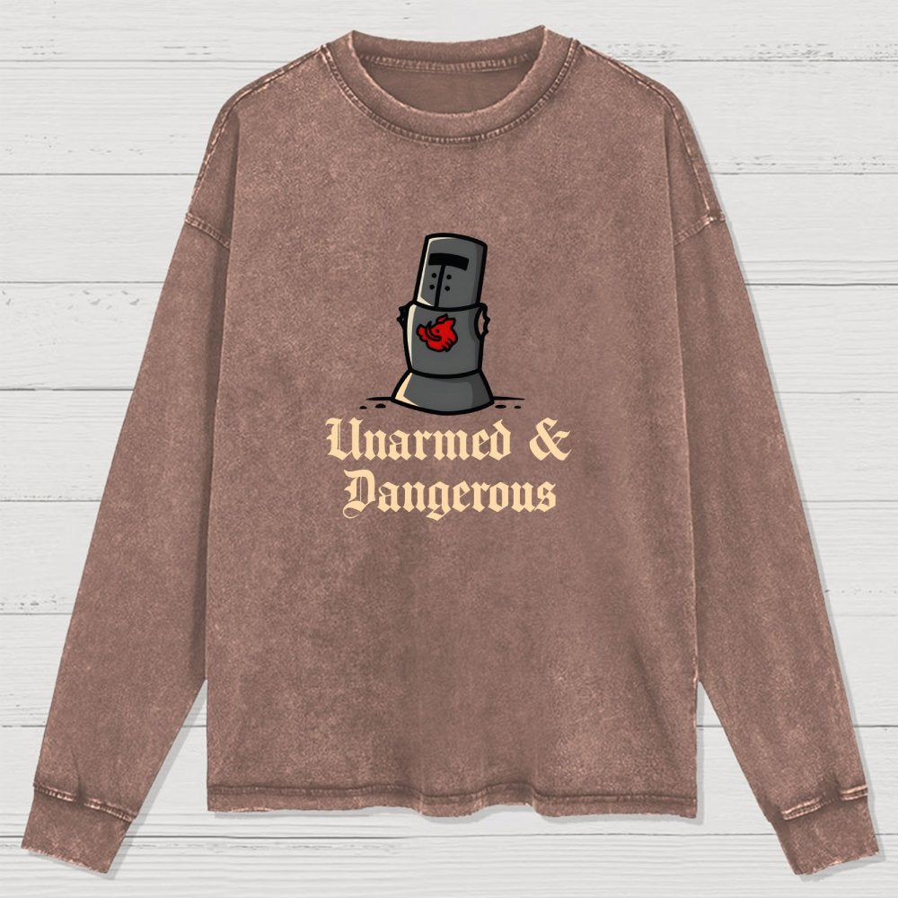 Unarmed And Dangerous Washed Long Sleeve Tee