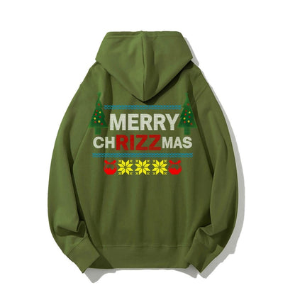 MERRY CHRIZZMAS Printed Back Unisex Cotton Hoodie