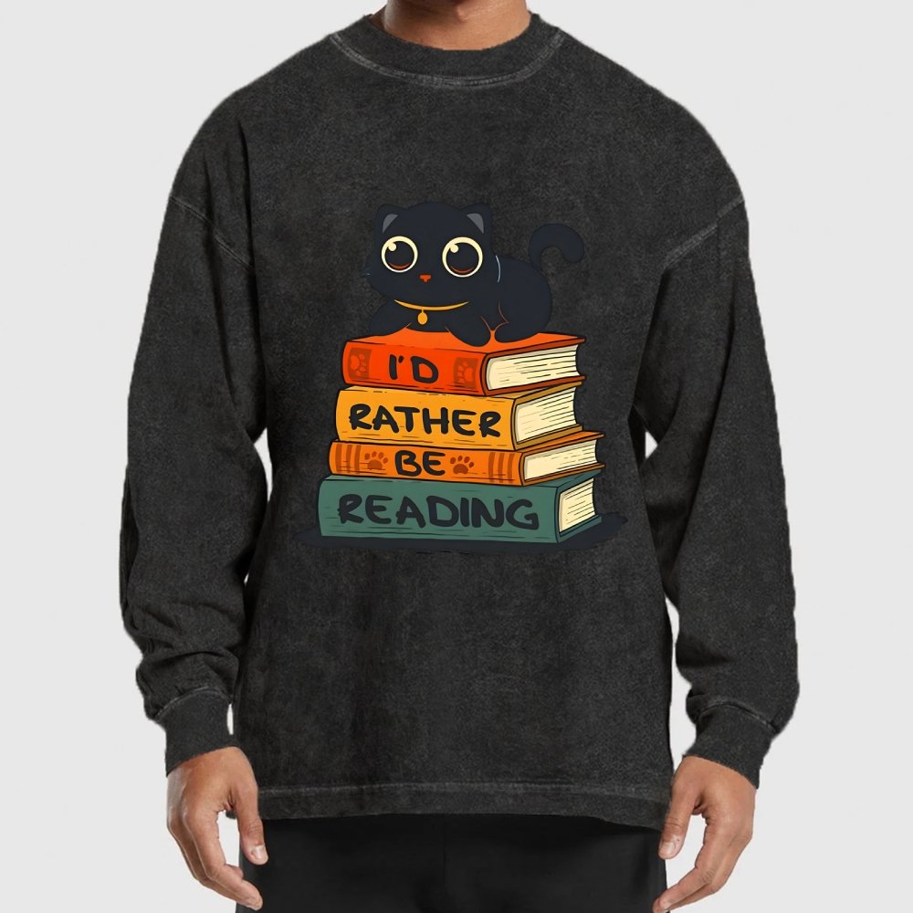 I'd Rather Be Reading Washed Long Sleeve Tee