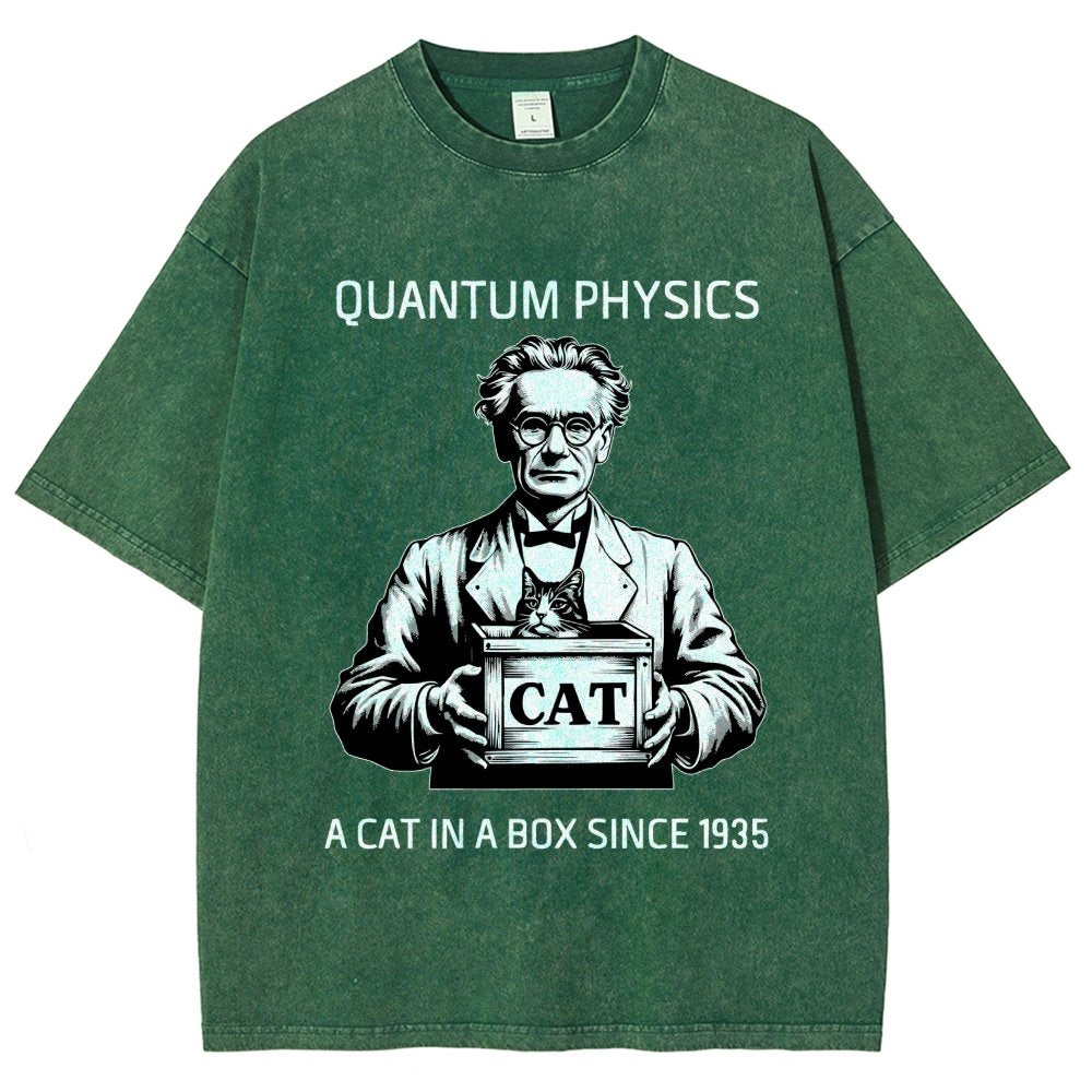 Schrödinger's Cat Quantum Vintage Distressed T-shirt