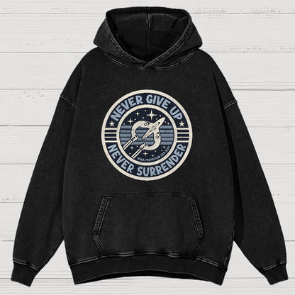 Never Give Up Never Surrender! Vintage Distressed Hoodie