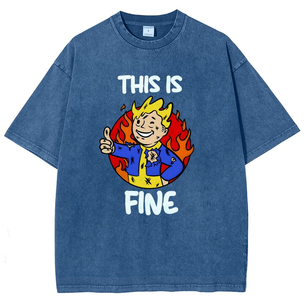 This Is Fine Vintage Distressed T-shirt