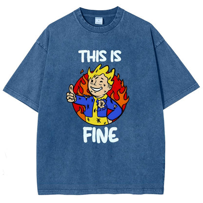 This Is Fine Vintage Distressed T-shirt