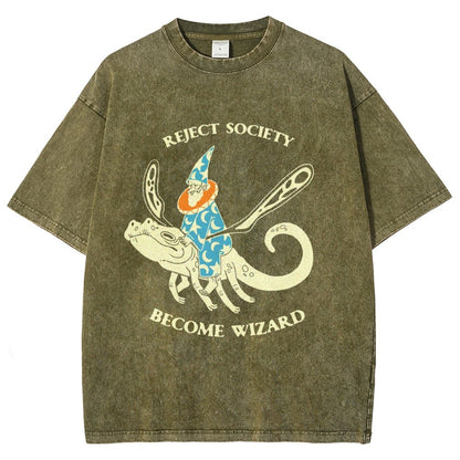 Reject-society become-wizard Vintage Distressed T-shirt