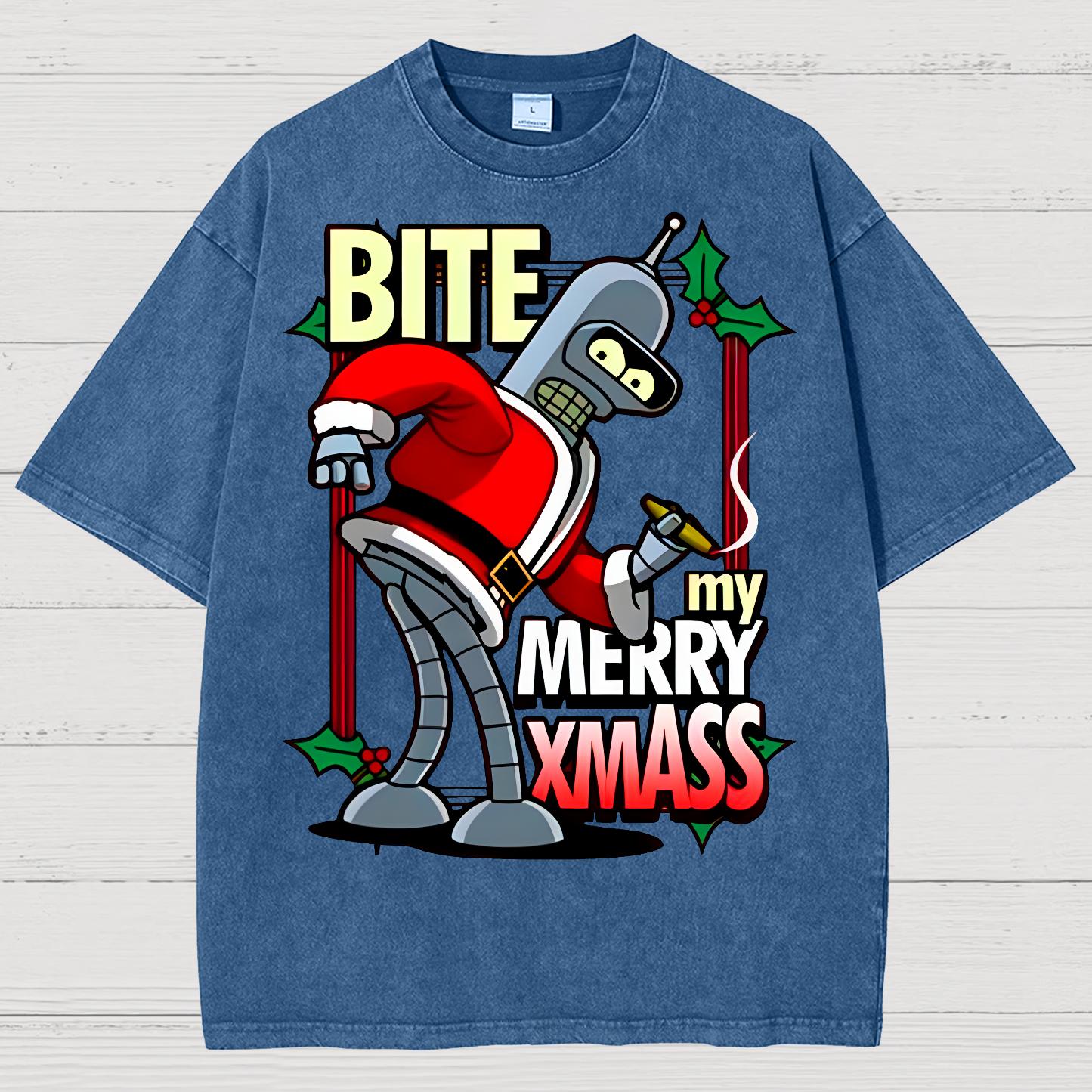 Happy Christmas from Robot Vintage Distressed T-shirt