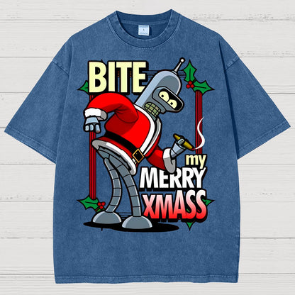 Happy Christmas from Robot Vintage Distressed T-shirt