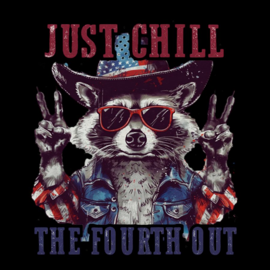 Raccoon Just chill the fourth out Independence Day 1776 Unisex T-Shirt