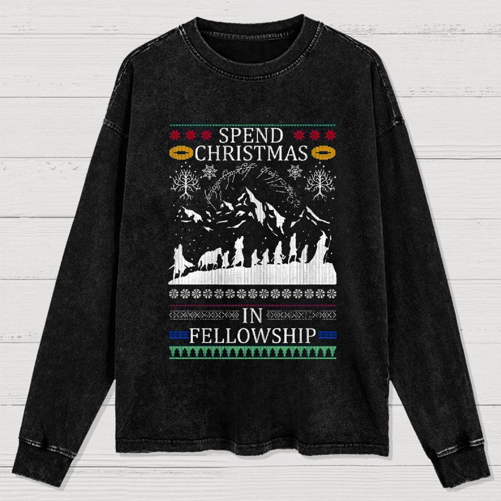 Spent Christmas in Group Washed Long Sleeve Tee