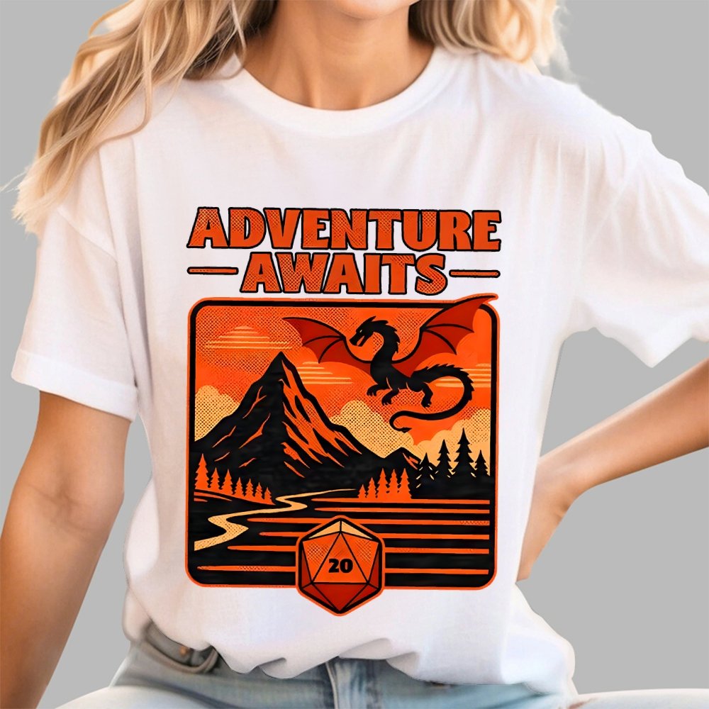 RPG Vintage Adventure Dragon Geek T-Shirt