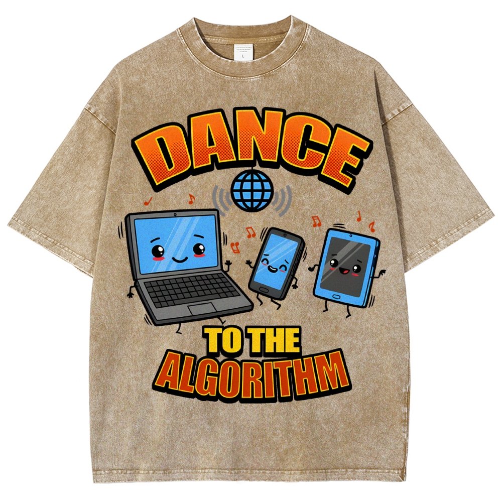 Dance To The Algorithm Funny Vintage Distressed T-shirt
