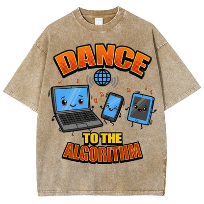 Dance To The Algorithm Funny Vintage Distressed T-shirt