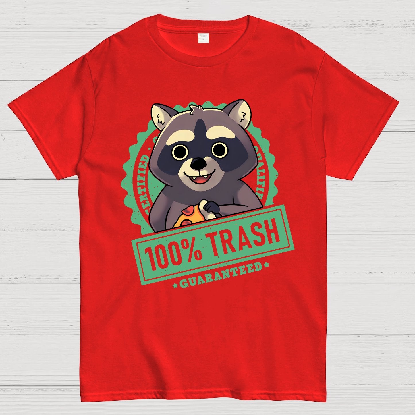 100% Cute Trash Panda Raccoon Seal Geek T-Shirt