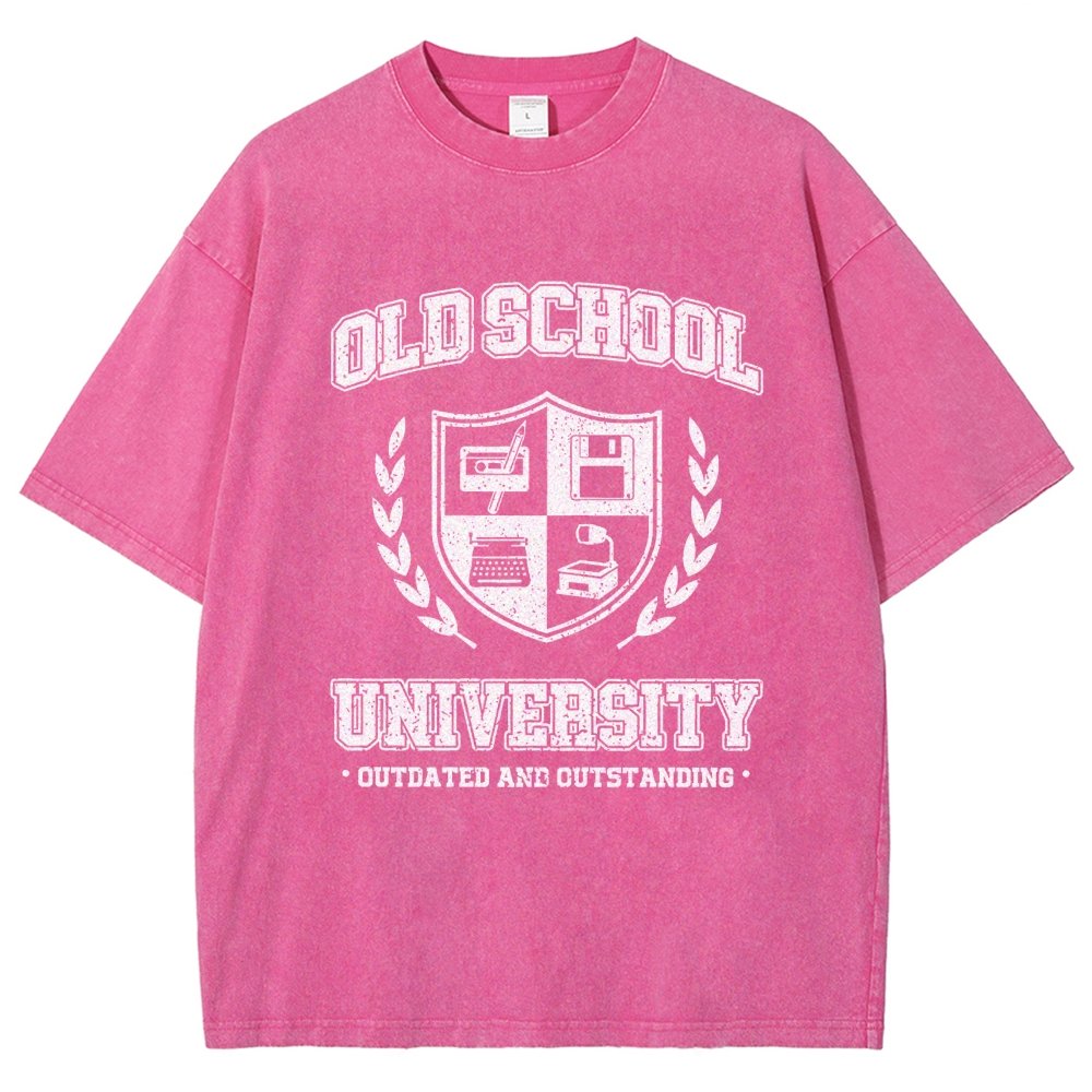 Old School University Vintage Distressed T-shirt