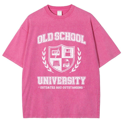 Old School University Vintage Distressed T-shirt