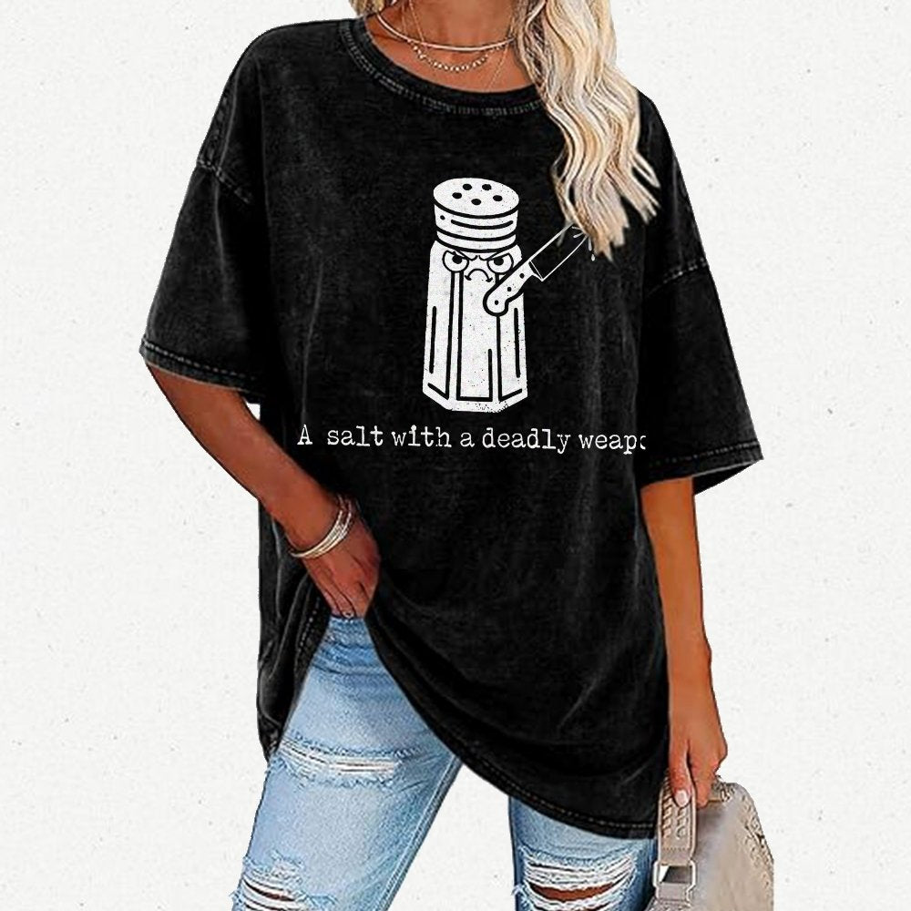 A Salt with a Deadly Weapon Vintage Distressed T-shirt
