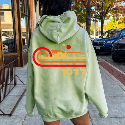 Retro Vintage Desert Planet Printed Back Unisex Cotton Hoodie