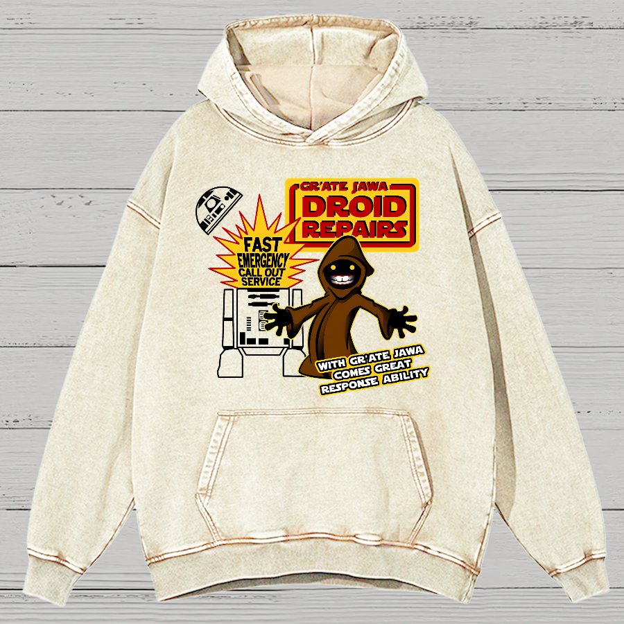 Robot Maintenance Vintage Distressed Hoodie