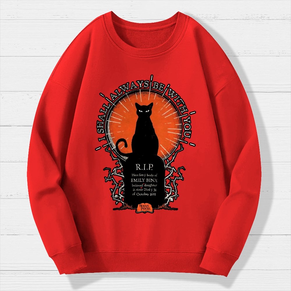 Halloween Cat Print Geek Cotton Sweatshirt
